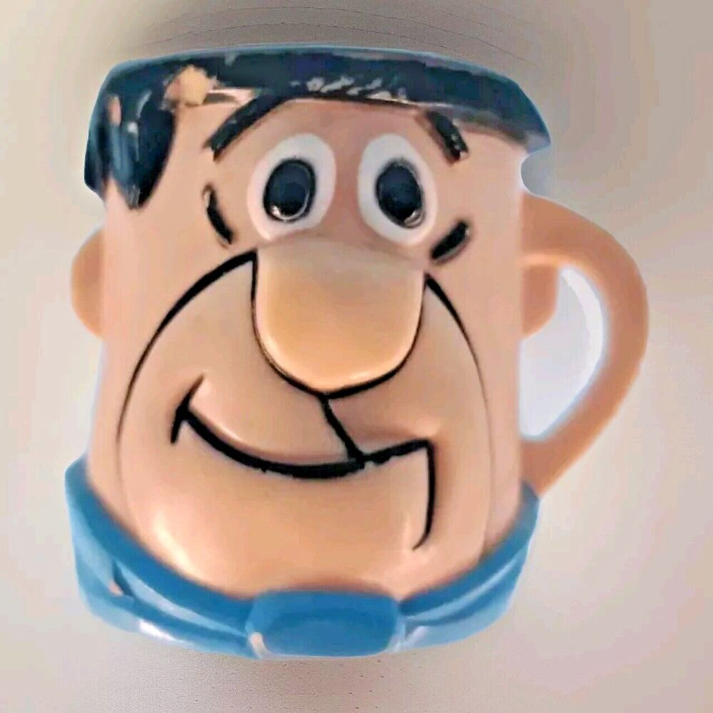 VINTAGE TV CARTOON 1968 FRED FLINTSTONE VITAMINS YABBA DABBA DOO PLASTIC MUG CUP
